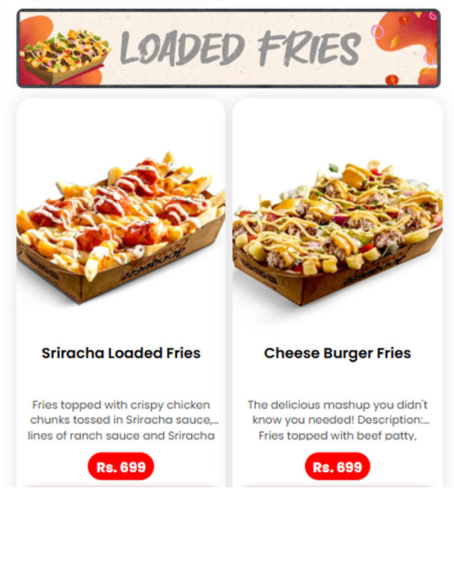 Burger O'Clock menu