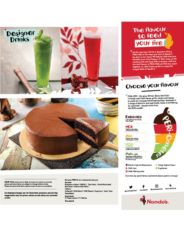 Nando's menu