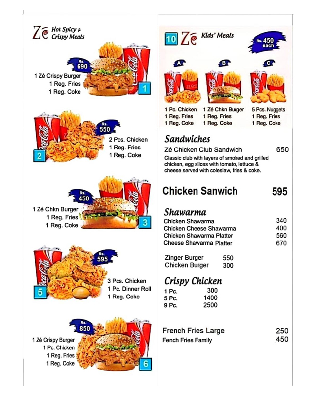 Ze Grill menu