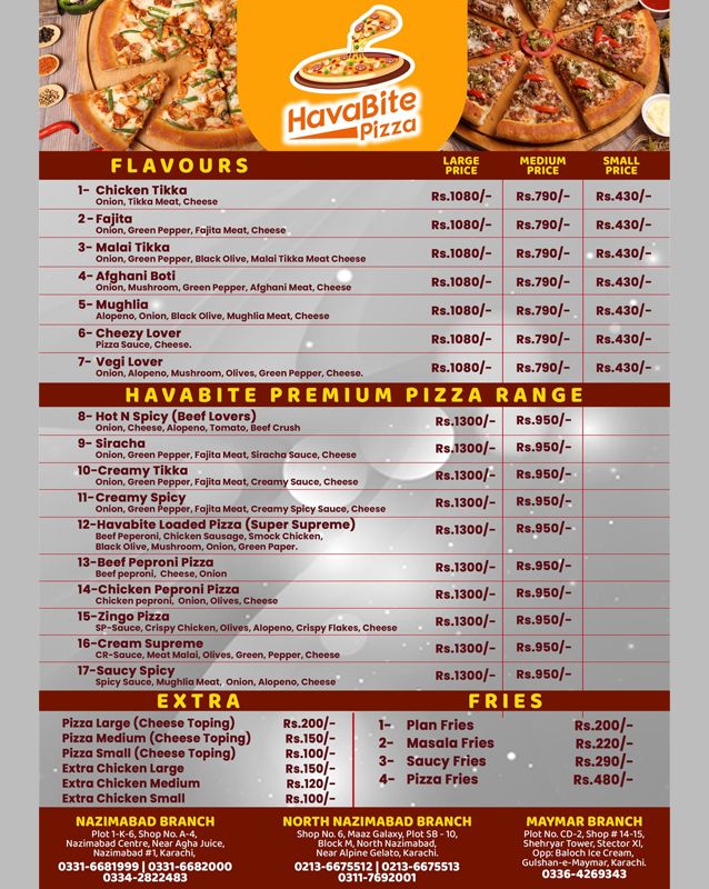 Havabite menu